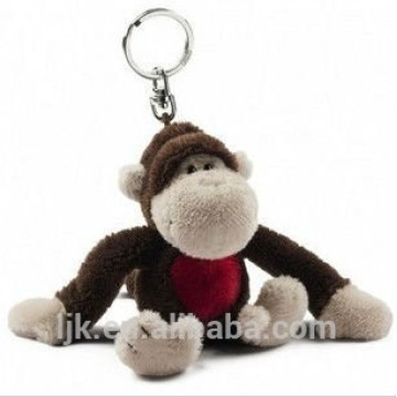 Porte-clés de singe en peluche design personnalisé